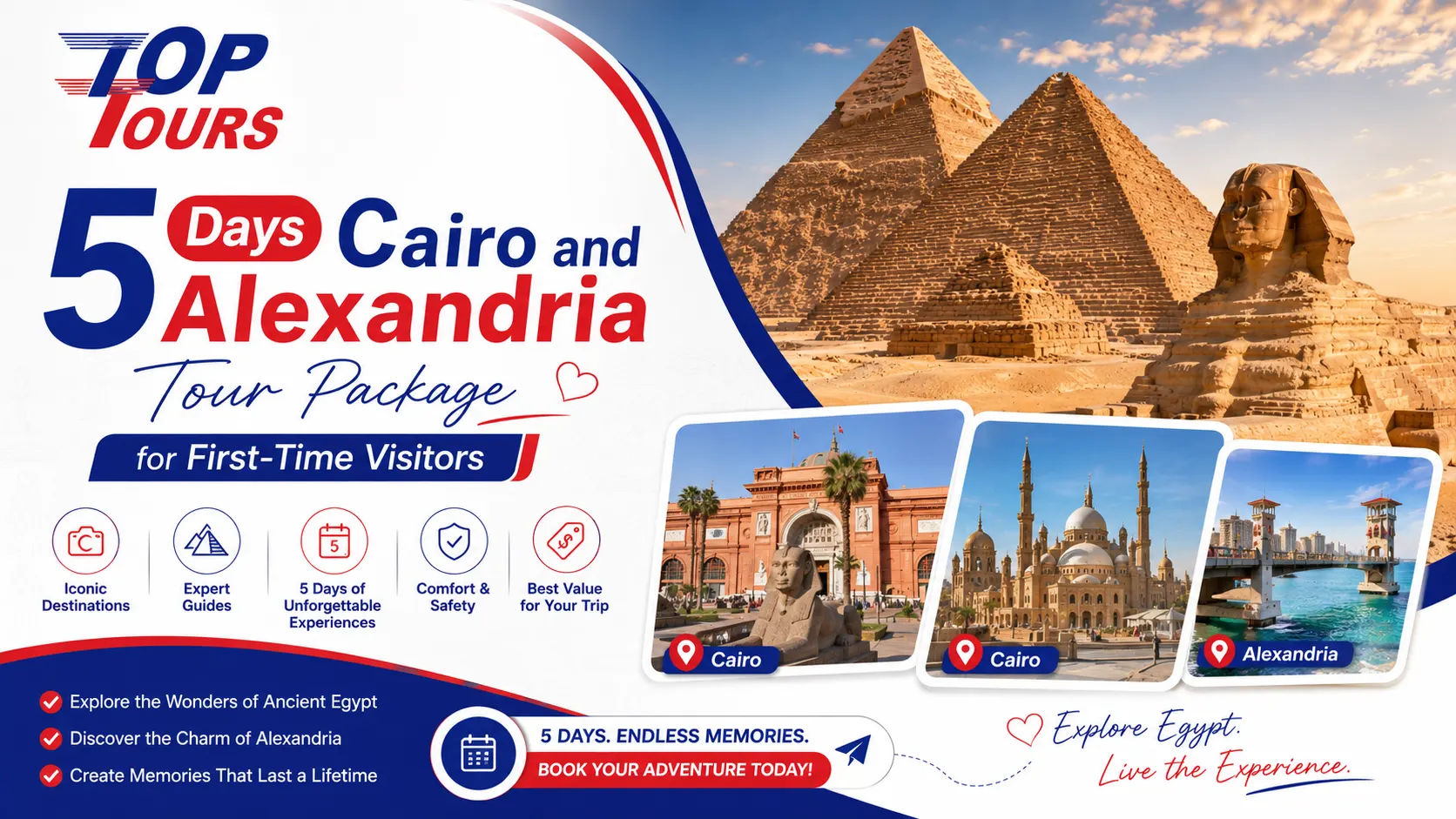 5 Days Cairo and Alexandria Tour Package for First-Time Visitors