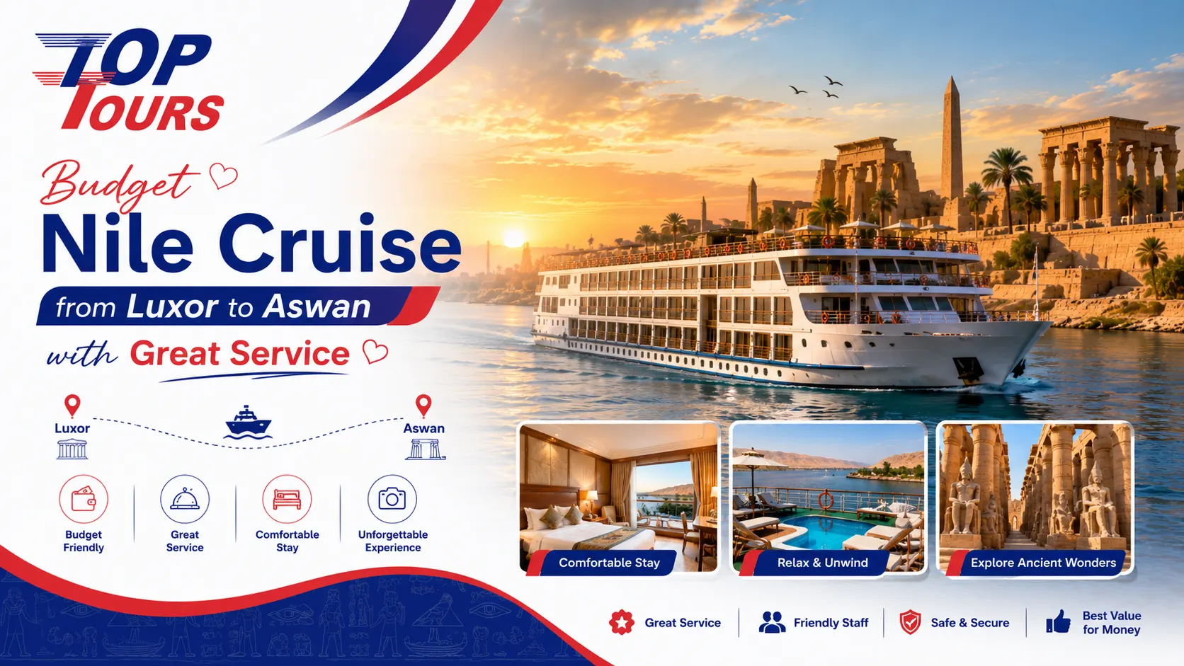 Budget Nile Cruise from Luxor to Aswan with Great Service