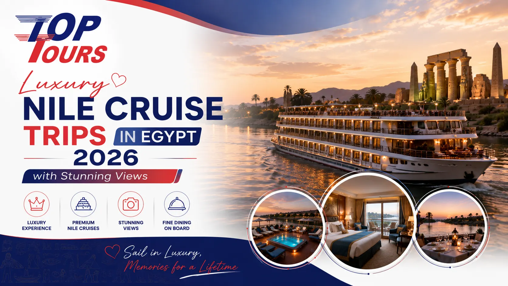 Luxury Nile Cruise Trips in Egypt 2026 with Stunning Views